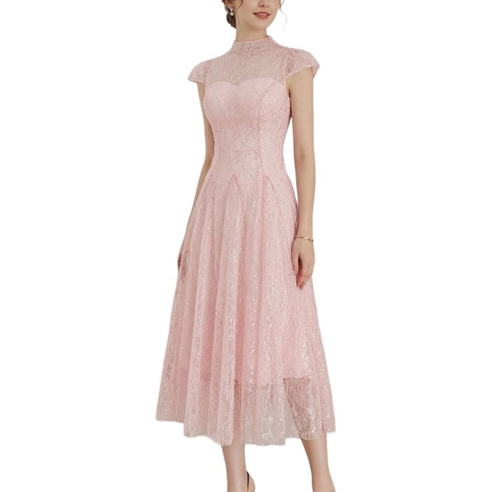 Amanda Royal Womens  Embellished Midi Dress